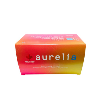 Aurelia Face Masks, ASTM Level 3, 3-Ply (BLUE) Earloop - Package of 50 - Made in Canada