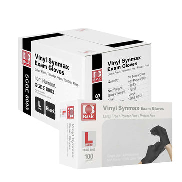 Synmax Poly/Vinyl Blend Gloves - Black (100pcs/box)