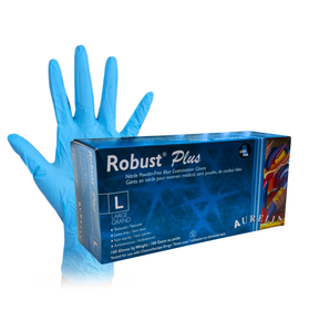 Aurelia Robust Plus Nitrile Powder-Free Blue Examination Gloves