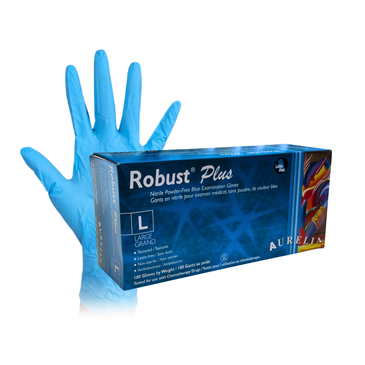 Aurelia Robust Plus Nitrile Powder-Free Blue Examination Gloves