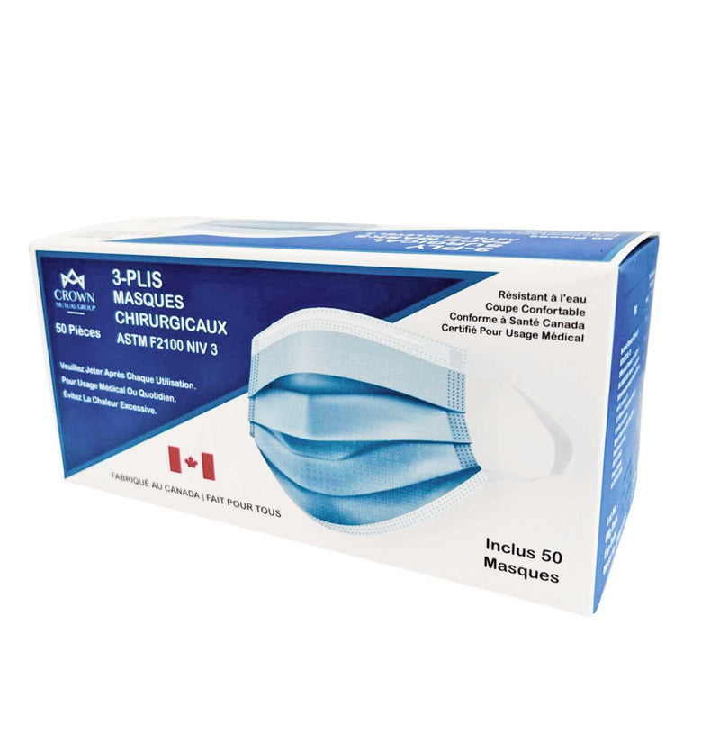 Crown 3 Layer Surgical Mask – ASTM Level 3 (Adult) (50 pcs/box)