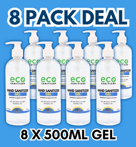 Canada bulk hand sanitizer gel in a bundle pack deal with 8 bottles.