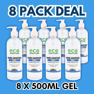 Canada bulk hand sanitizer gel in a bundle pack deal with 8 bottles.
