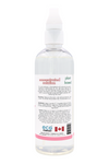 The side label of the fabric stain remover reads: Our stain remover is formulated with natural and gentle ingredients. It eliminates oil, ink, red wine, make up, and other stains. Our eco-formula works within the fabric to breakdown the stain or dirt into smaller particles. For best results, use our laundry soap and fabric softener after removing the stain.