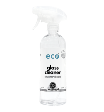 Eco Glass Cleaner unscented in a ready-to-use 500 ml spray bottle.