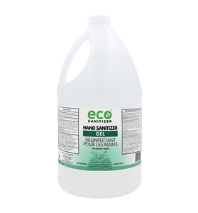 Eco Sanitizer gel hand sanitizer with eucalyptus scent in 4L bulk refill jug.