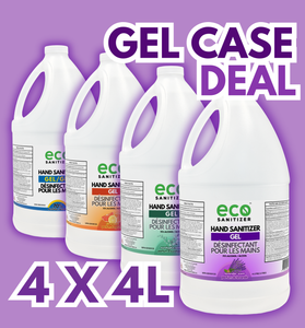 Eco Scented Hand Sanitizer Gel - Assorted Bulk Case of Four 4L Jugs