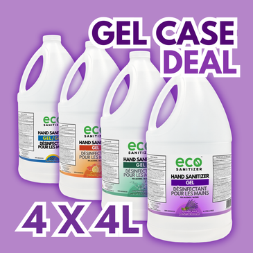 Eco Scented Hand Sanitizer Gel - Assorted Bulk Case of Four 4L Jugs