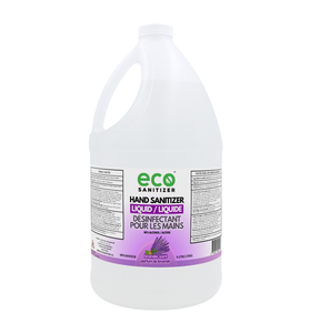 Eco Sanitizer liquid hand sanitizer with lavender scent in 4L bulk refill jug.