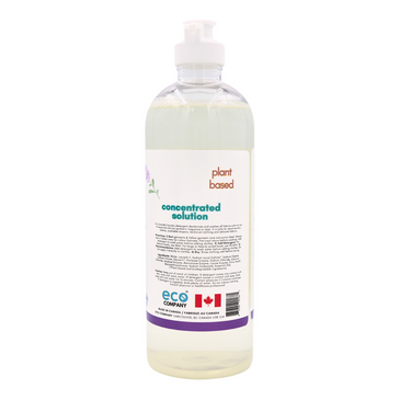 The side label of the laundry soap reads: Our lavender laundry detergent deodorizes and washes all fabrics with its mix of essential oils (no synthetic fragrance or dye). It is safe for sensitive skin, babies, washable diapers, technical clothing and delicate fabrics