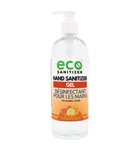 Eco Sanitizer gel hand sanitizer with citrus scent in 500ml bottle