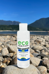 Eco Sanitizer mini hand sanitizer gel by the water side.