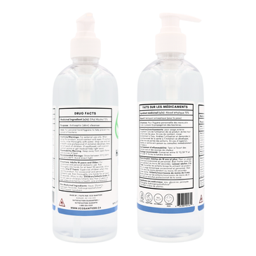 Eco Sanitizer's hand sanitizer gel with plant-based ingredients.