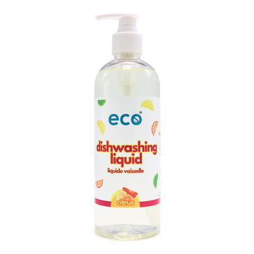 Eco dish soap citrus in a 500ml ready-to-use bottle for wholesale, ideal for eco-friendly retailers.