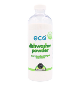 Eco dishwasher powder detergent unscented in a 500ml ready-to-use bottle for wholesale, ideal for eco-friendly retailers.