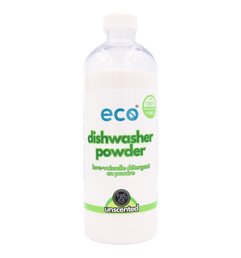 Eco dishwasher powder detergent unscented in a 500ml ready-to-use bottle for wholesale, ideal for eco-friendly retailers.