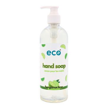 Eco hand soap bergamot lime in a 500ml ready-to-use bottle for wholesale, ideal for eco-friendly retailers.