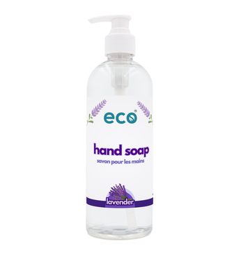 Eco hand soap lavender in a 500ml ready-to-use bottle for wholesale, ideal for eco-friendly retailers.