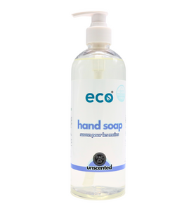 Eco hand soap unscented in a 500ml ready-to-use bottle for wholesale, ideal for eco-friendly retailers.