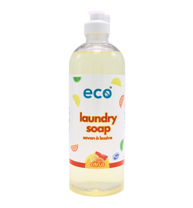 Eco laundry detergent citrus in a 500ml ready-to-use bottle for wholesale, ideal for eco-friendly retailers.