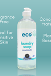 This eco-friendly unscented laundry soap is fragrance-free, has a concentrated formula, is ideal for sensitive skin, and has plant-based ingredients.