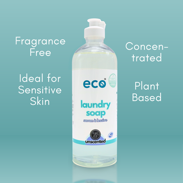 This eco-friendly unscented laundry soap is fragrance-free, has a concentrated formula, is ideal for sensitive skin, and has plant-based ingredients.