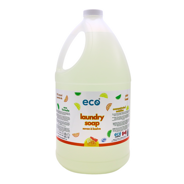 Eco-friendly laundry soap citrus in a 4 liter jug for wholesale, perfect for families to bulk up on laundry soap. 