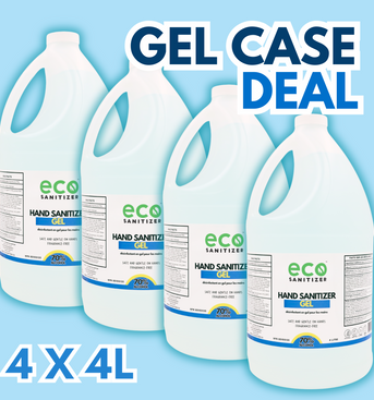 Canada wholesale bulk hand sanitizer gel in a case of four 4L case, perfect for sanitizer refills.