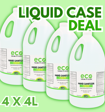 Canada wholesale bulk hand sanitizer liquid in a case of four 4L case, perfect for sanitizer refills and as a sanitizer spray.