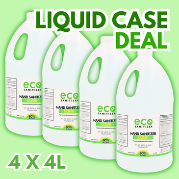 Canada wholesale bulk hand sanitizer liquid in a case of four 4L case, perfect for sanitizer refills and as a sanitizer spray.