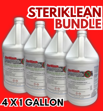 SteriKlean bundle that includes four 1 gallon Sterikleen Hard Surface Disinfectant.