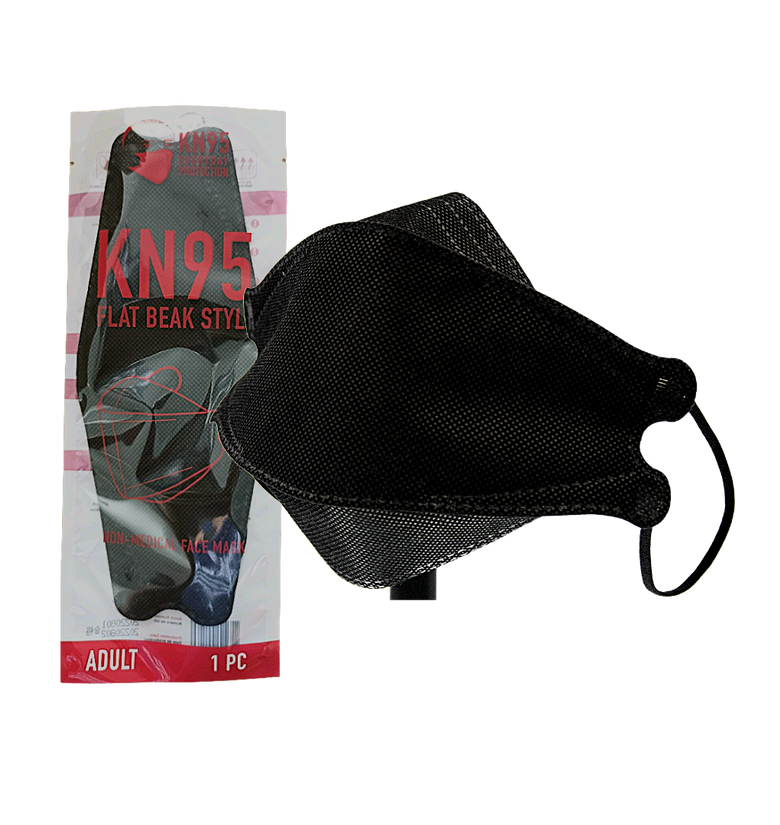 KN95 Flat Beak Style (Adult) - Black (Single Pack)