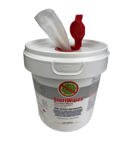 Steriwipes Virucidal Wipes Disinfectant with 160 wipes per container. Fast-acting hospital grade wipes to clean, sanitize, disinfect, and kill viruses & bacteria. Made in Canada. Fragrance-free and alcohol-free.